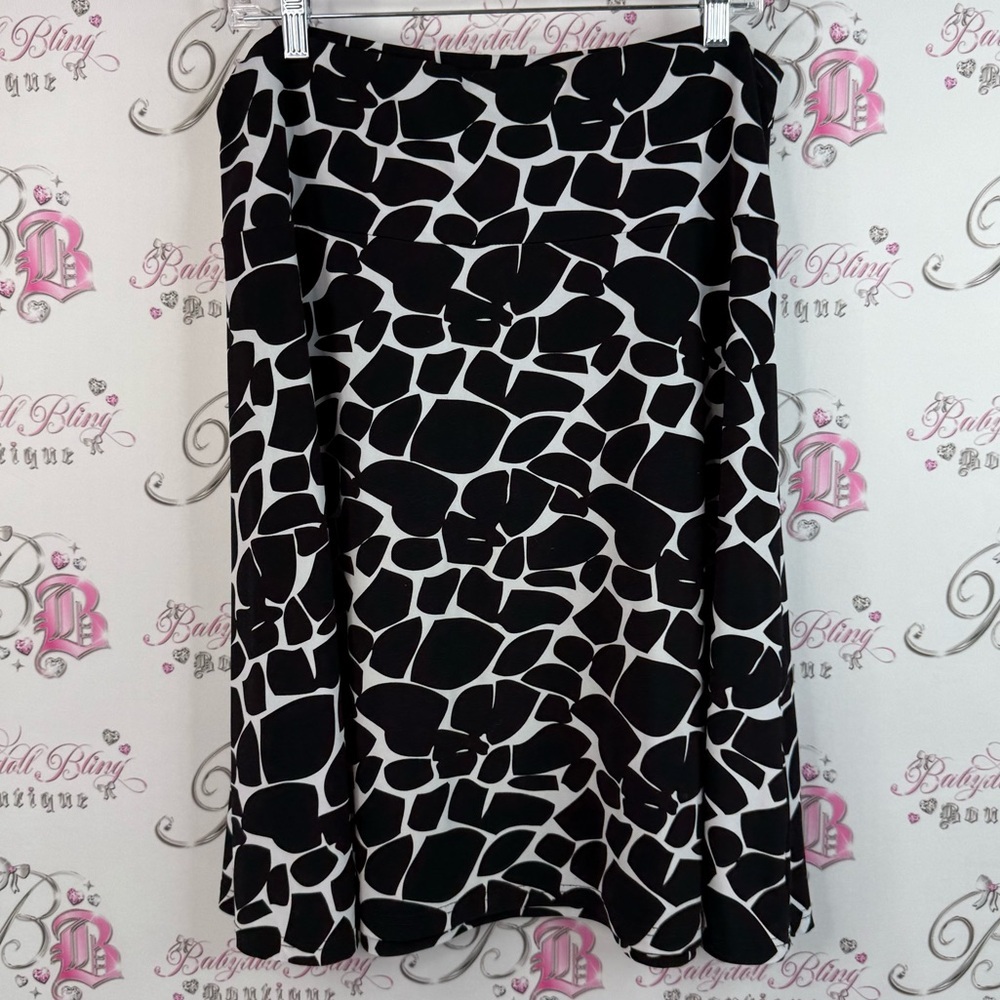 Jessica skirt, colour block, giraffe animal Black and White A-Line Skirt
